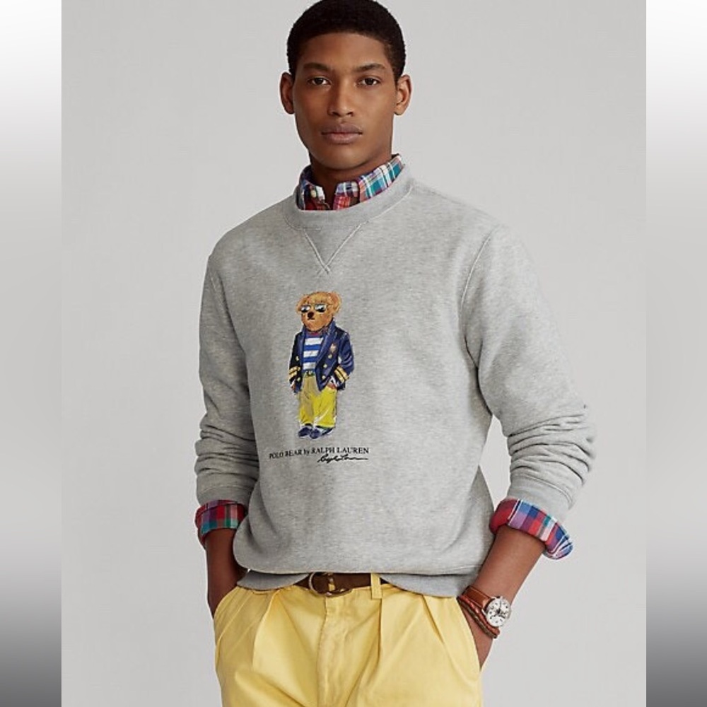 POLO Ralph Lauren Teddy Bear Crew in Heather Grey